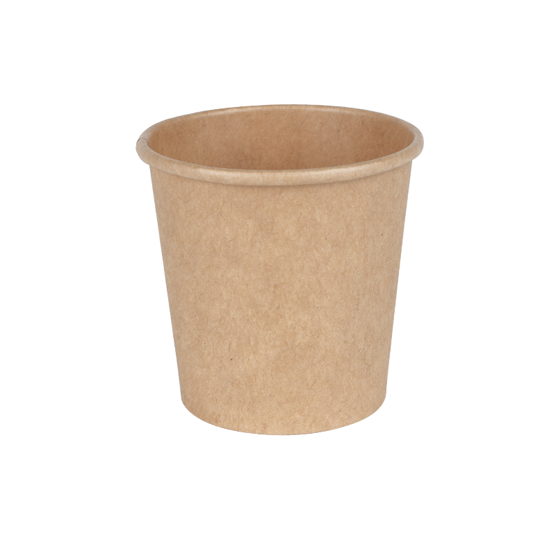 Coppa di carta kraft con rivestimento senza plastica da 5 once